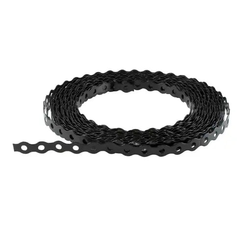 Unicrimp 12mm All Round Fixing Band – Black LSF Powder Coated (10m Roll)