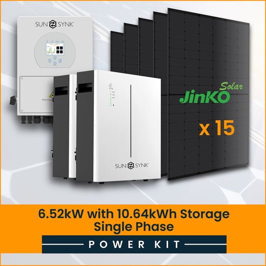 6.52kW with 10.64kWh Storage Single Phase Power Kit