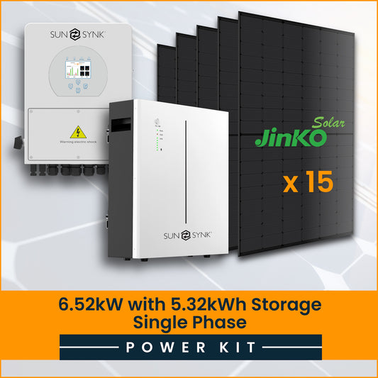 6.52kW with 5.32kWh Storage Single Phase Power Kit