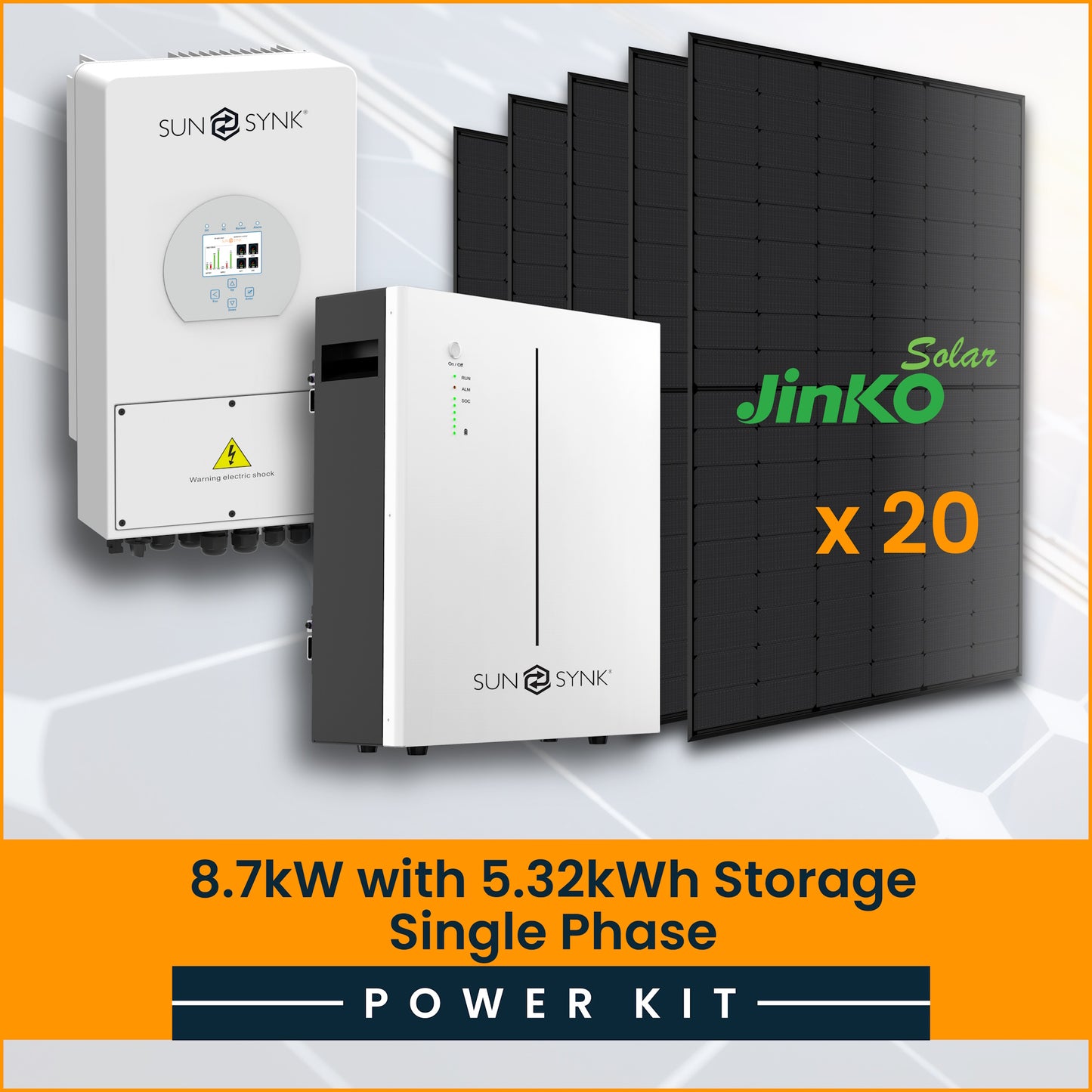 8.7kW with 5.32kWh Storage Single Phase Power Kit