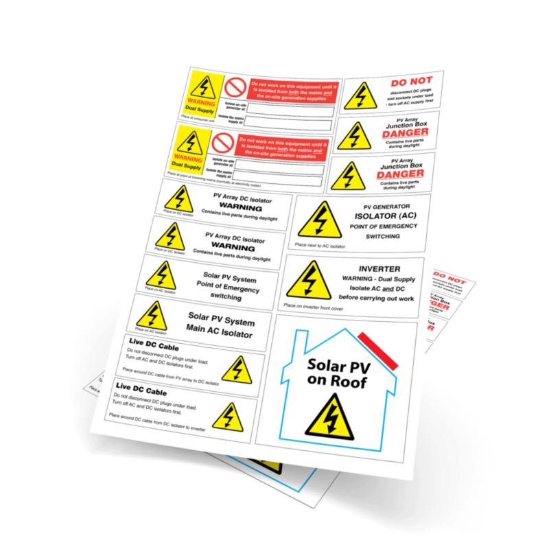 Solar PV Hazard Label Pack