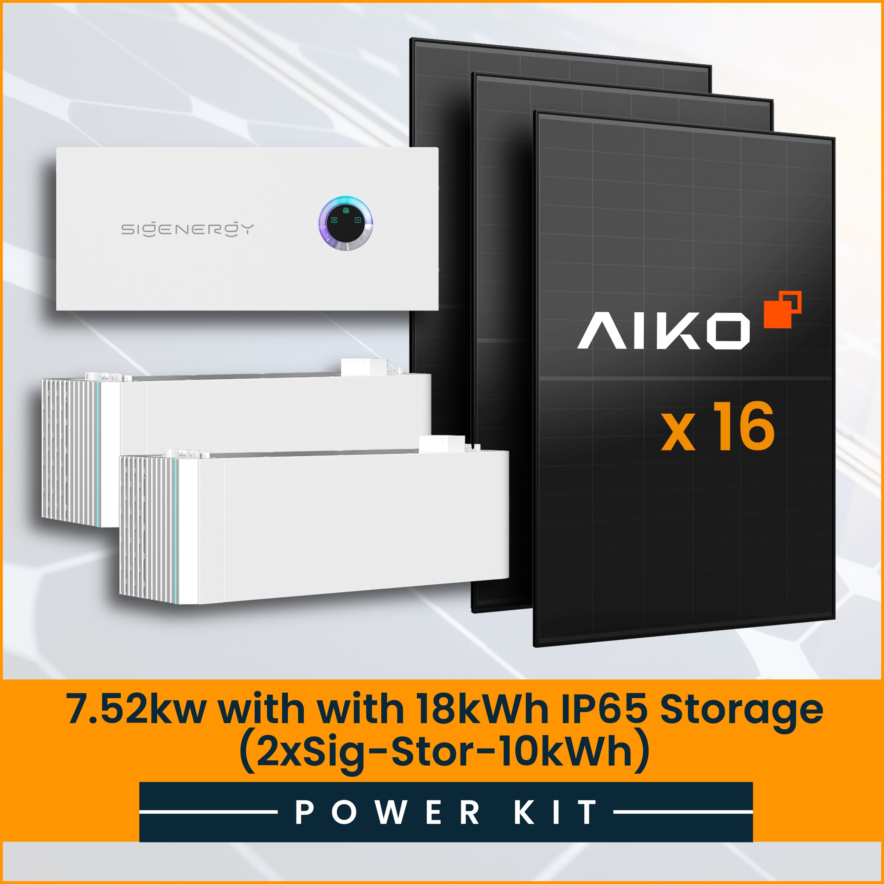 7.52kW Sigenergy Power Kit with 18kWh Storage