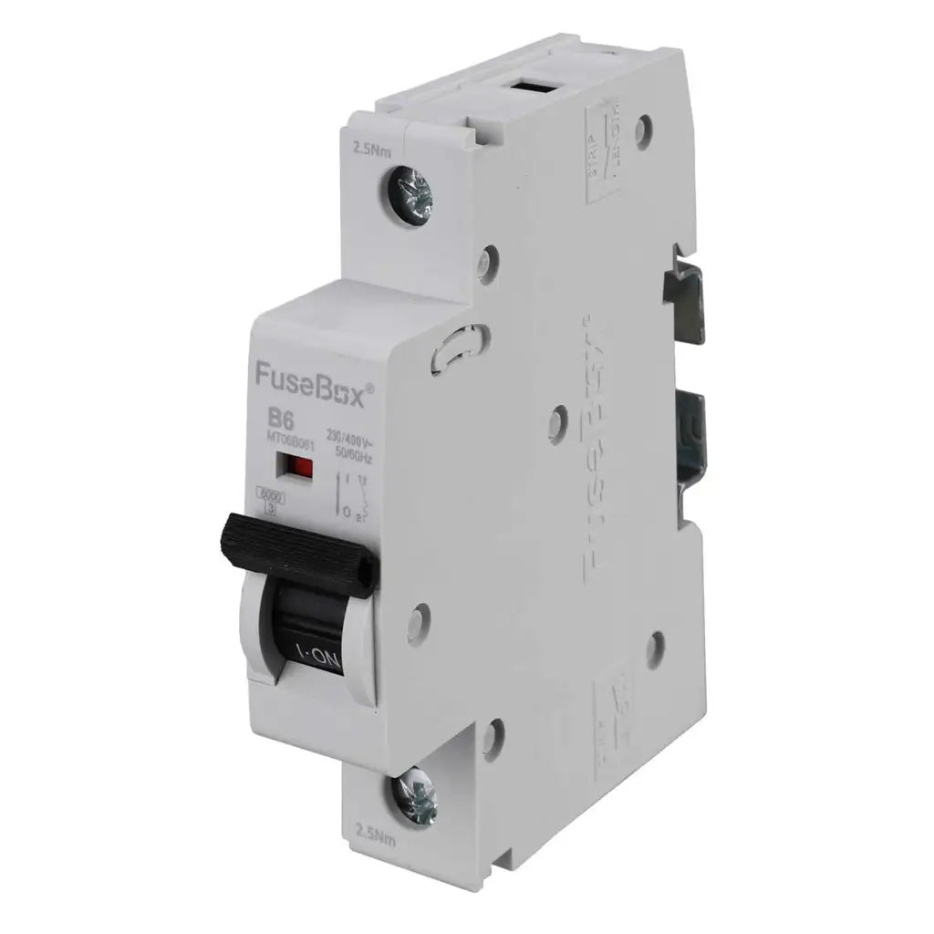 FuseBox 6A Single Pole 6kA B Curve MCB
